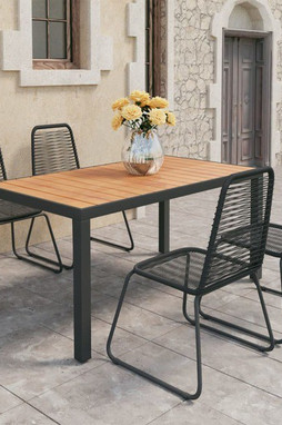 vidaXL 3060126 - 5 Piece Garden Dining Set PVC Rattan and Brown