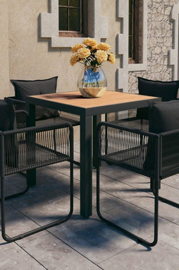vidaXL 3060107 - 5 Piece Garden Dining Set PVC Rattan and Brown