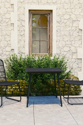 vidaXL 3060243 - 3 Piece Outdoor Dining Set Poly Rattan and Glass