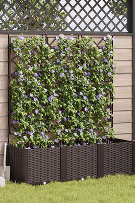vidaXL 42002817 - Garden Planter with Trellis 3 pcs 120x40x143 cm