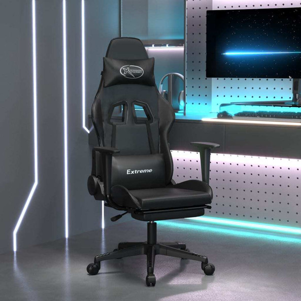 vidaXL 3143707 - Gaming Chair with Footrest Faux Leather