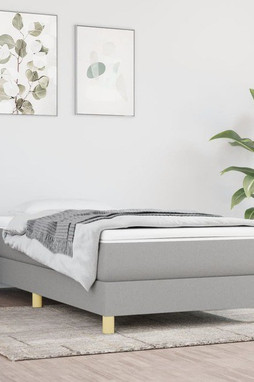 vidaXL 3144210 - Box Spring Bed with Mattress Light 100x203 cm Twin XL Fabric