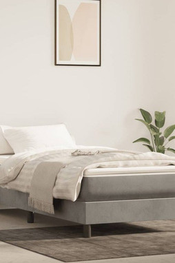 vidaXL 3144360 - Box Spring Bed with Mattress Light 100x203 cm Twin XL Velvet