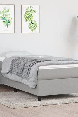 vidaXL 3144458 - Box Spring Bed with Mattress Light 100x203 cm Twin XL Fabric
