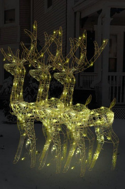vidaXL 3154343 - Acrylic Reindeer Christmas Decorations 3 pcs 120 cm Warm White