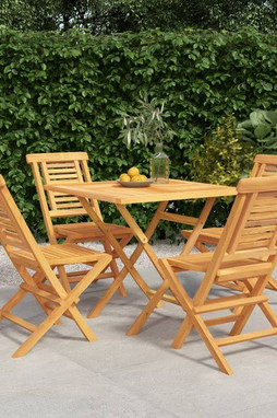 vidaXL 3155034 - 5 Piece Garden Dining Set Solid Wood Teak