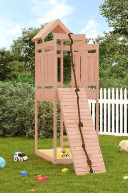 vidaXL 3156875 - Playhouse with Climbing Wall Solid Wood Douglas
