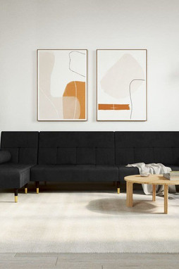 vidaXL 3157224 - L-shaped Sofa Bed 271x140x70 cm Velvet