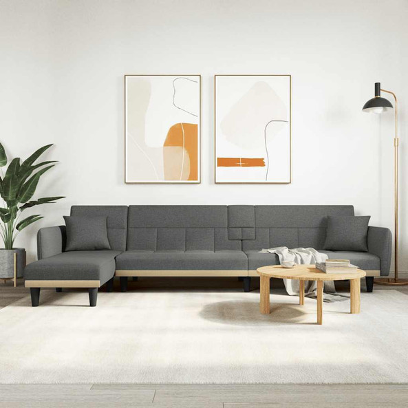 vidaXL 3157230 - L-shaped Sofa Bed Dark 275x140x70 cm Fabric
