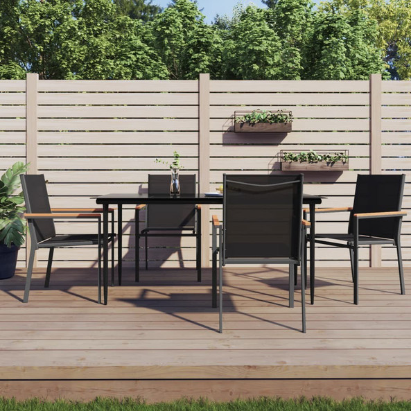 vidaXL 3187037 - 5 Piece Garden Dining Set Textilene and Steel