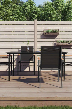 vidaXL 3187037 - 5 Piece Garden Dining Set Textilene and Steel