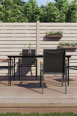 vidaXL 3187037 - 5 Piece Garden Dining Set Textilene and Steel