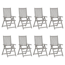 vidaXL 3075140 - Garden Reclining Chairs 8 pcs Solid Acacia Wood