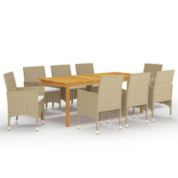 vidaXL 3067861 - 9 Piece Garden Dining Set