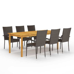 vidaXL 3067877 - 7 Piece Garden Dining Set