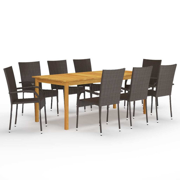 vidaXL 3067880 - 9 Piece Garden Dining Set