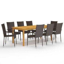 vidaXL 3067880 - 9 Piece Garden Dining Set