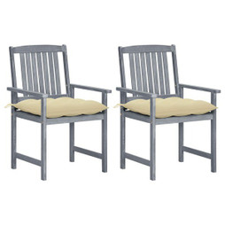vidaXL 3061255 - Garden Chairs with Cushions 2 pcs Solid Acacia Wood