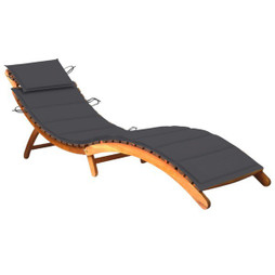vidaXL 3061572 - Garden Sun Lounger with Cushion Solid Acacia Wood