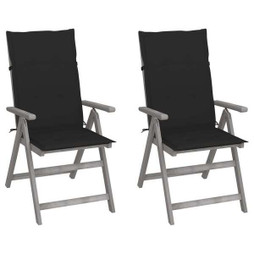 vidaXL 3064705 - Garden Reclining Chairs 2 pcs with Cushions Solid Acacia Wood