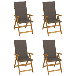 vidaXL 3065355 - Garden Reclining Chairs 4 pcs with Cushions Solid Acacia Wood