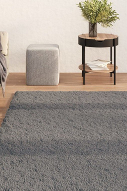vidaXL 3188008 - Tapis shaggy doux lavable 160x230 cm antidérapant gris