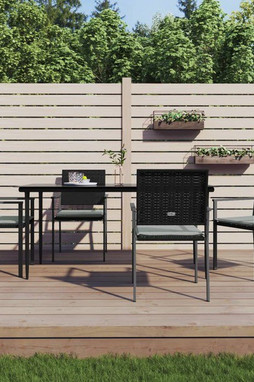 vidaXL 3187009 - Ensemble à manger de jardin 5 pcs coussins résine tressée acier