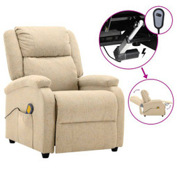 vidaXL 3074008 - Fauteuil électrique de massage crème tissu