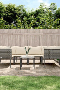 vidaXL 3186687 - Salon de jardin 7 pcs avec coussins Résine tressée