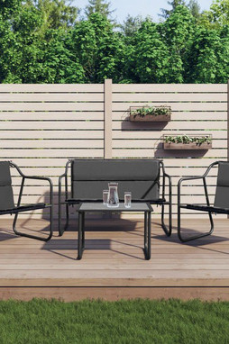 vidaXL 3186934 - Salon de jardin avec coussins 4 pcs anthracite acier
