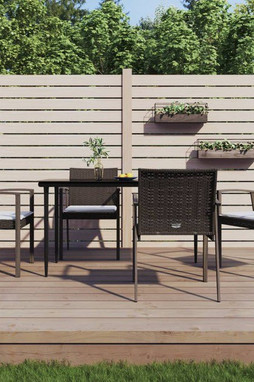 vidaXL 3187077 - Chaises de jardin coussins lot de 4 marron 56,5x57x83 cm rotin