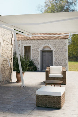 vidaXL 315091 - Jeu de poteaux dauvent blanc 450x245 cm fer