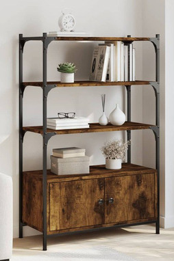 vidaXL 838995 - Bibliothèque à 3 niveaux chêne fumé 70x30x109,5 cm