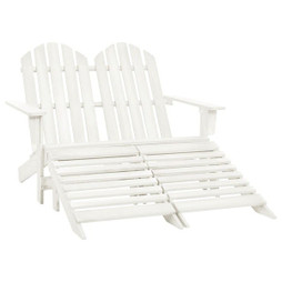 vidaXL 315909 - Chaise de jardin Adirondack 2 places et repose-pied sapin blanc