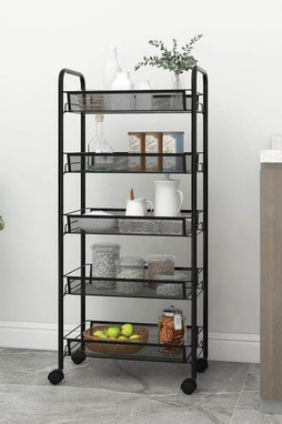 vidaXL 336328 - Chariot de cuisine à 5 niveaux 46x26x105 cm Fer