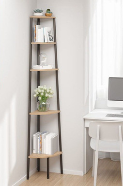 vidaXL 336394 - Étagère dangle 5 niveaux Marron clair et noir 45,5x31,5x180 cm