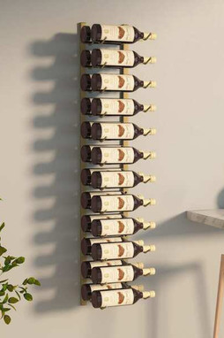 vidaXL 340884 - Casier à vin mural pour 24 bouteilles Doré Fer
