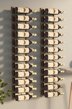 vidaXL 340886 - Casier à vin mural pour 24 bouteilles 2 pcs Doré Fer