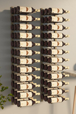 vidaXL 340890 - Casier à vin mural pour 36 bouteilles 2 pcs Doré Fer