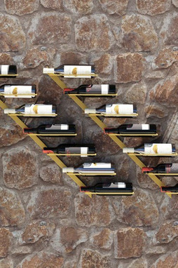 vidaXL 340899 - Casier à vin mural pour 7 bouteilles 2 pcs Doré Métal