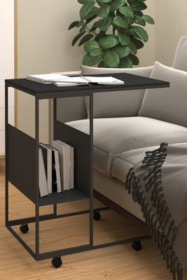 vidaXL 343109 - Side Table with Wheels 55x36x63.5 cm Engineered Wood