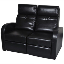 vidaXL 242542 - Canapé inclinable à 2 places noir similicuir