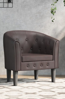 vidaXL 356459 - Chaise cabriolet marron similicuir
