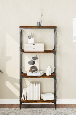 vidaXL 837619 - Bookcase 4-Tier Smoked Oak 59x35x132 cm Engineered Wood