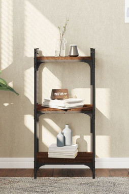 vidaXL 837631 - Bookcase 3-Tier Oak 40x30x86 cm Engineered Wood