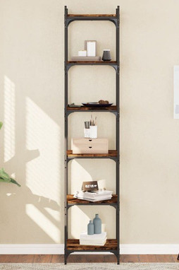 vidaXL 837644 - Bookcase 6-Tier Smoked Oak 40x30x188 cm Engineered Wood