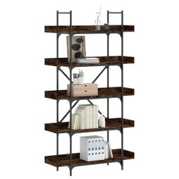 vidaXL 837699 - Bookcase 5-Tier Smoked Oak 100x33x180.5 cm Engineered Wood