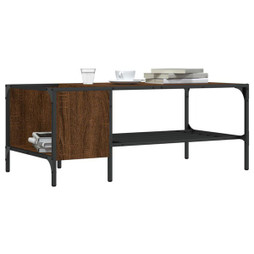 vidaXL 837736 - Coffee Table with Rack Oak 100x51x40 cm Engineered Wood