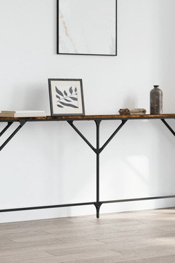 vidaXL 837769 - Console Table Smoked Oak 180x23x75 cm Engineered Wood