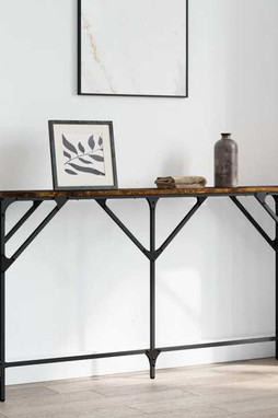 vidaXL 837774 - Console Table Smoked Oak 140x23x75 cm Engineered Wood